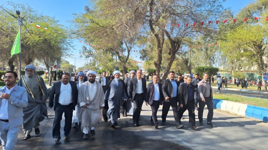 سخنرانی عضوخبرگان رهبری، حجت الاسلام والمسلمین شیخ حسین رفیعی درراهپیمایی باشکوه ۲۲بهمن شهرستان ماهشهر