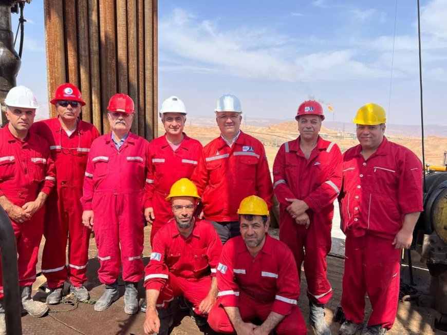 دیدار عیدانه مدیرعامل شرکت ملی حفاری ایران با کارکنان دستگاه حفاری ۷۸ فتح در میدان نفتی دانان
